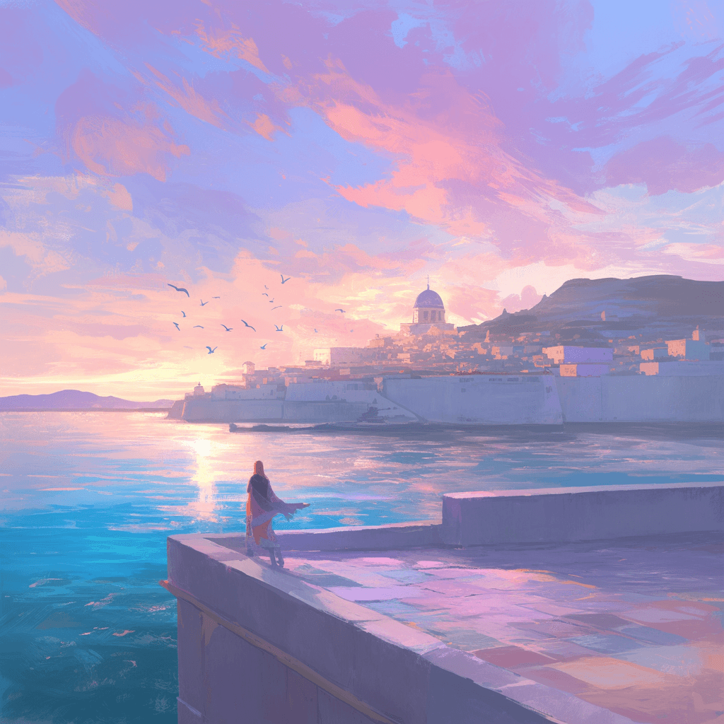 Clear Day 1 winter2896 Lone figure standing at edge of marble dock at sunri 81217f1e 9e43 4b60 bd07 6f18b96a812c